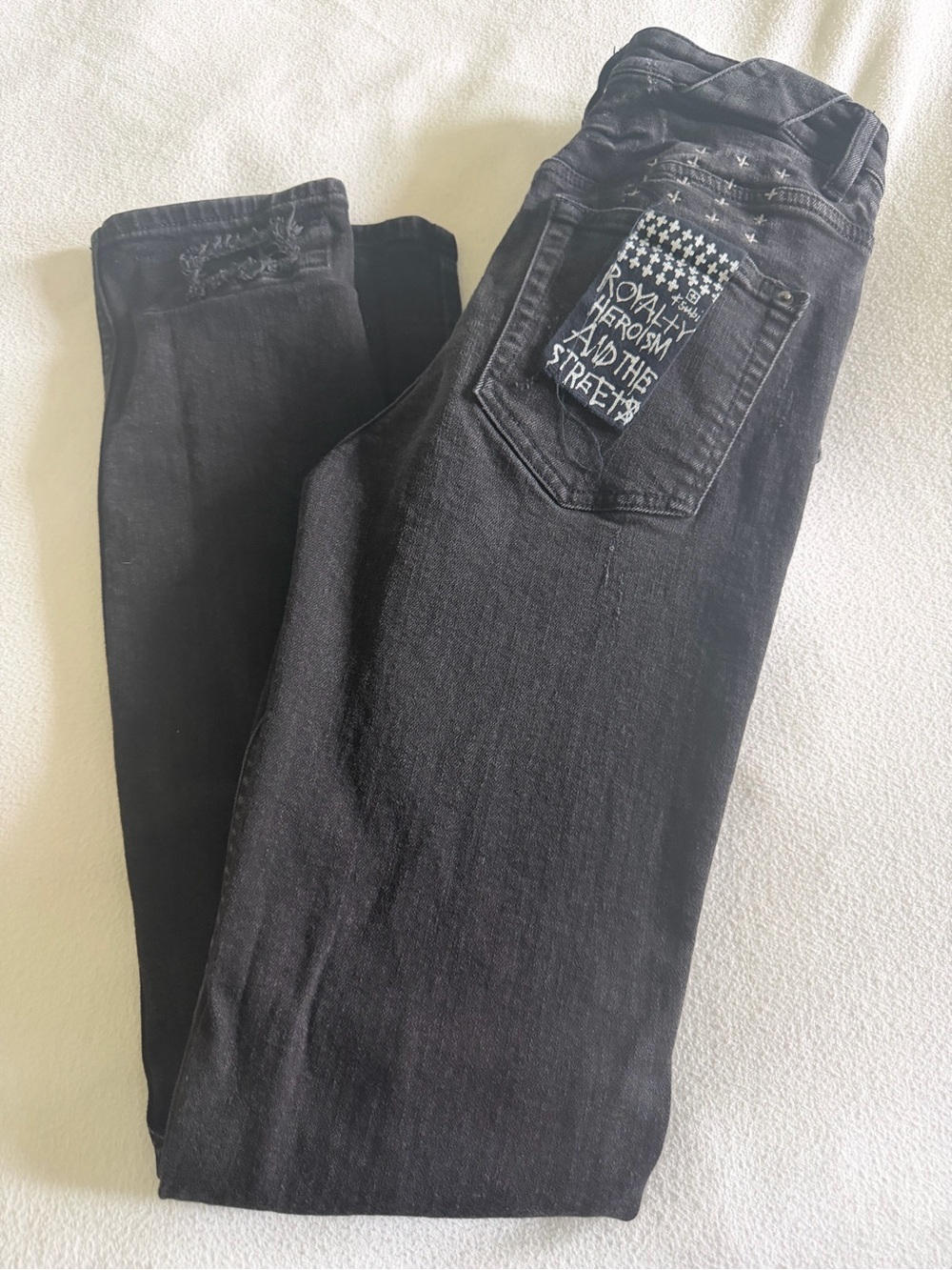 Ksubi Black Skinny Jeans with Back Patch